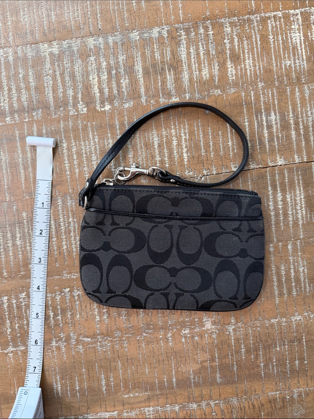 Coach Black Signature Canvas Wristlet